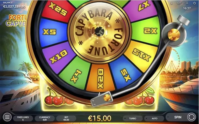 Fortune Capibara  Real Money Slot made by Endorphina - Wheel of prizes