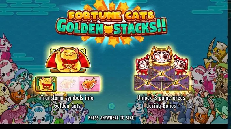 Fortune Cats Golden Stacks!!  Real Money Slot made by Thunderkick - Bonus 1