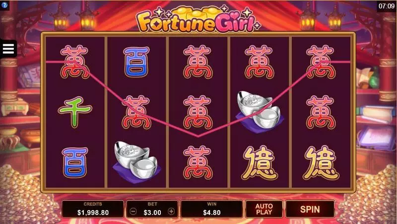 Fortune Girl  Real Money Slot made by Microgaming - Main Screen Reels