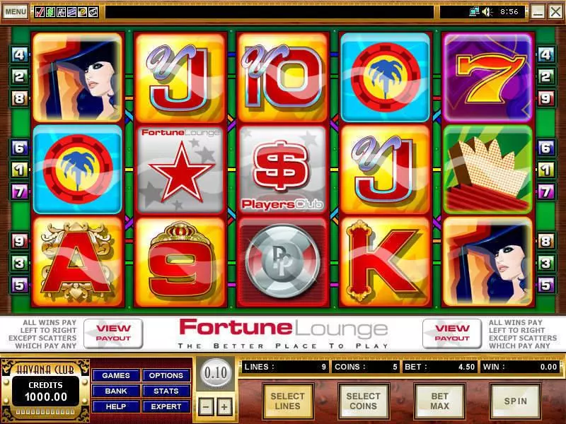 Fortune Lounge  Real Money Slot made by Microgaming - Main Screen Reels