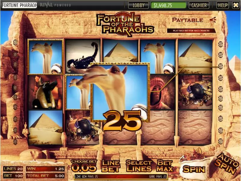 Fortune of the Pharaos  Real Money Slot made by Sheriff Gaming - Main Screen Reels