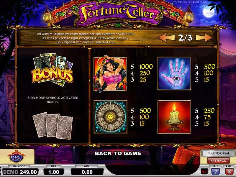Fortune Teller  Real Money Slot made by Play'n GO - Info and Rules