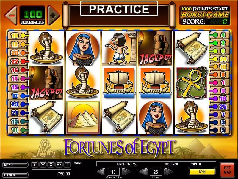 Fortunes of Egypt  Real Money Slot made by GTECH - Main Screen Reels