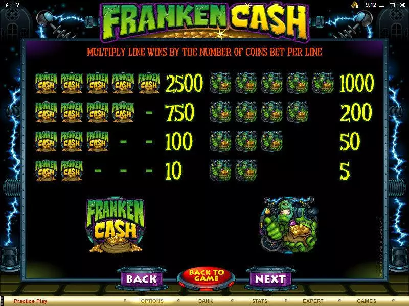 Franken Cash  Real Money Slot made by Microgaming - Info and Rules