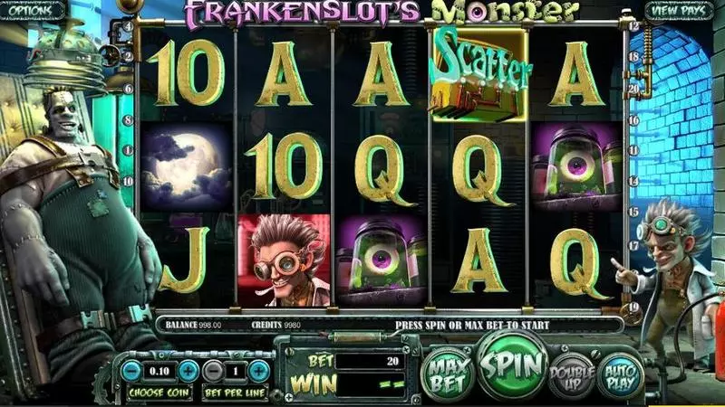 Frankenslot’s Monster  Real Money Slot made by BetSoft - Introduction Screen