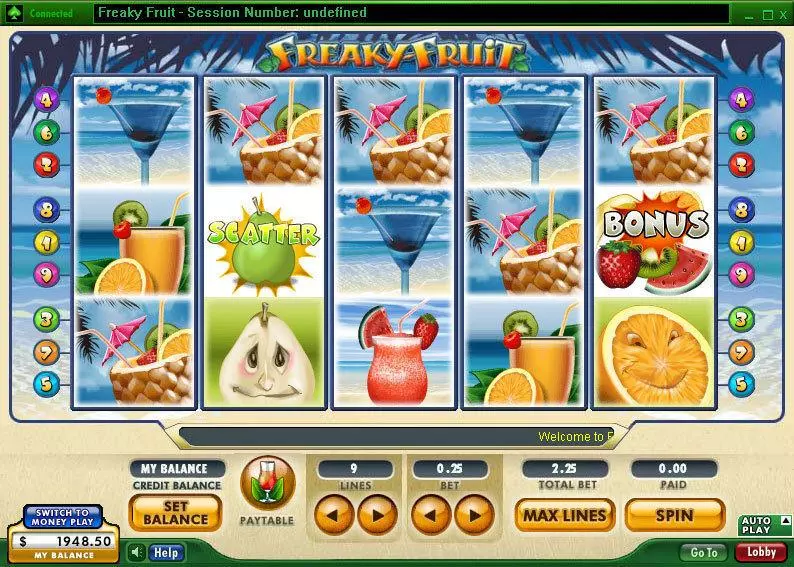 Freaky Fruit  Real Money Slot made by 888 - Main Screen Reels