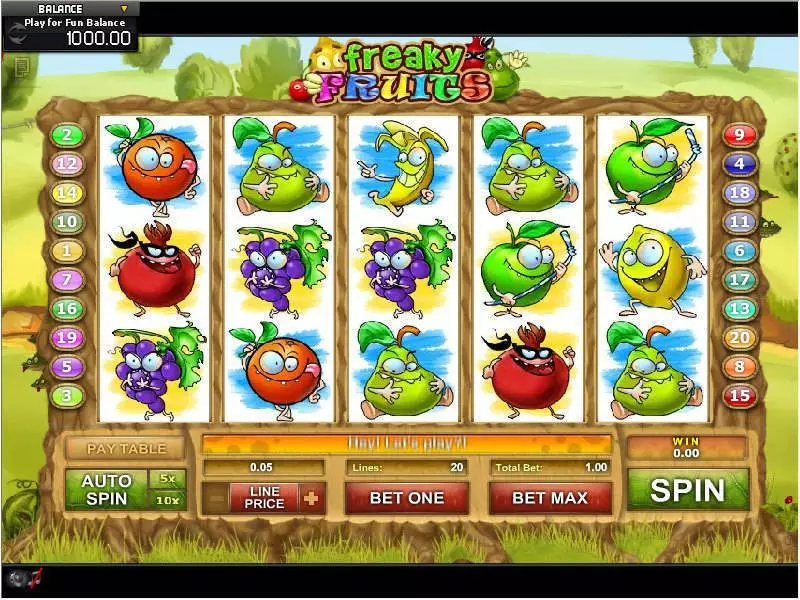 Freaky Fruits  Real Money Slot made by GamesOS - Main Screen Reels