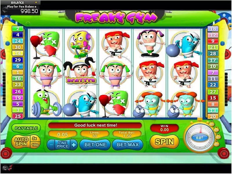 Freaky Gym  Real Money Slot made by GamesOS - Main Screen Reels