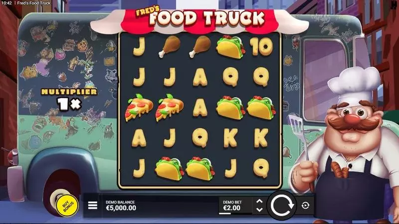 Fred'  Food Truck  Real Money Slot made by Hacksaw Gaming - Main Screen Reels