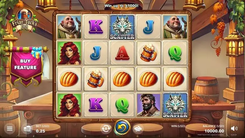 Friar Tuck's Inn  Real Money Slot made by Mascot Gaming - Main Screen Reels