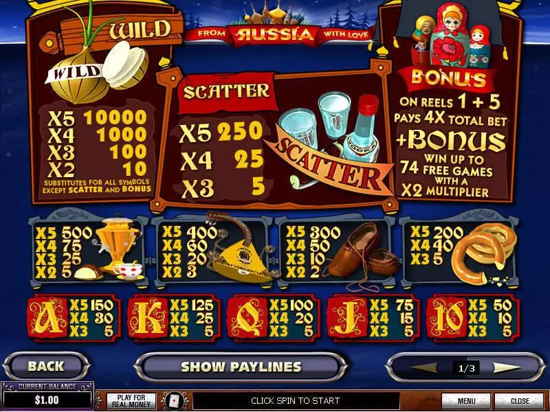 From Russia With Love  Real Money Slot made by PlayTech - Info and Rules