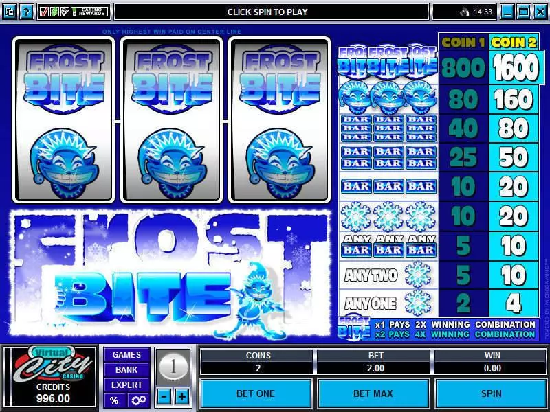 Frost Bite  Real Money Slot made by Microgaming - Main Screen Reels