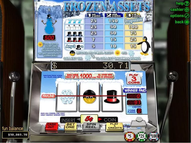 Frozen Assets  Real Money Slot made by RTG - Main Screen Reels