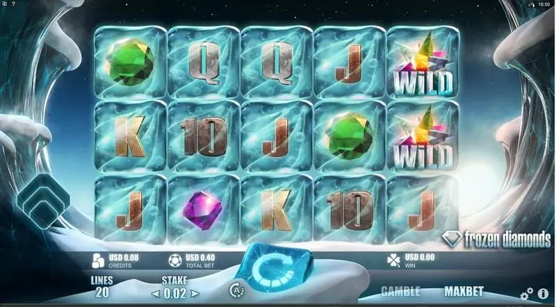 Frozen Diamonds  Real Money Slot made by Microgaming - Introduction Screen