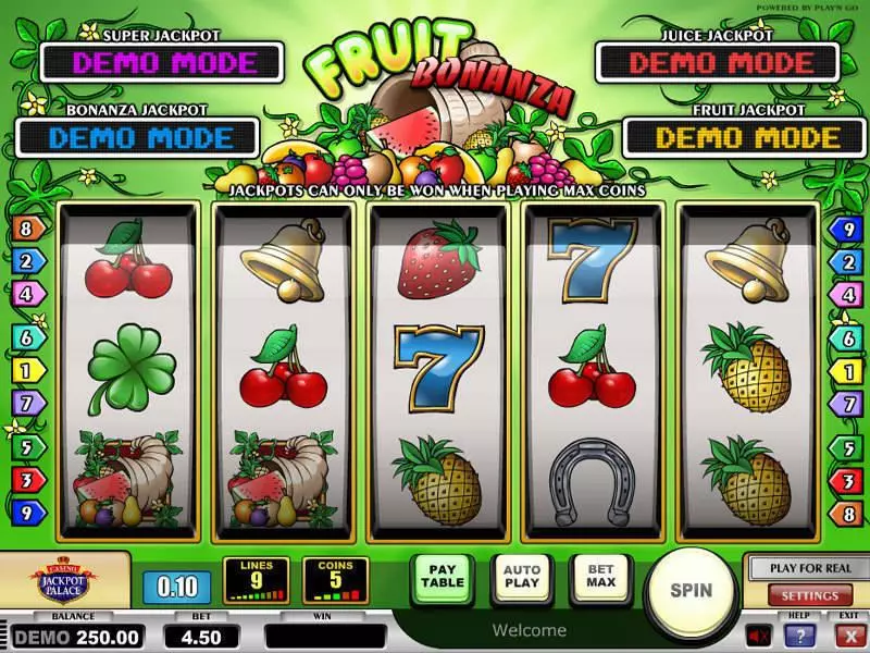 Fruit Bonanza  Real Money Slot made by Play'n GO - Main Screen Reels
