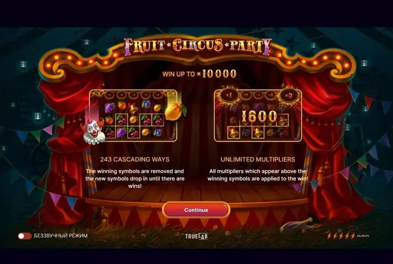 Fruit Circus Party  Real Money Slot made by TrueLab Games - Info and Rules
