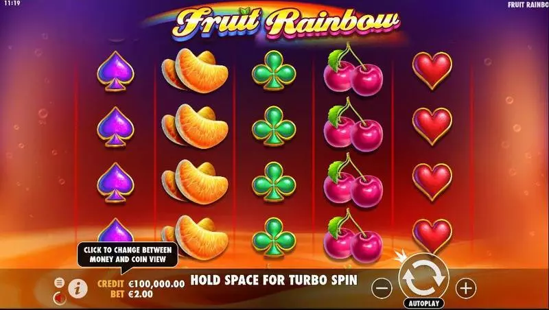 Fruit Rainbow  Real Money Slot made by Pragmatic Play - Main Screen Reels