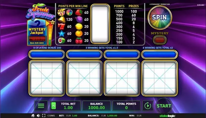 Fruit Spinner  Real Money Slot made by StakeLogic - Main Screen Reels