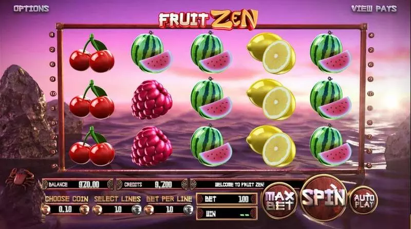 Fruit Zen  Real Money Slot made by BetSoft - Introduction Screen