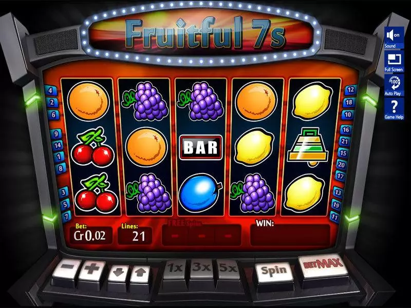 Fruitful 7s  Real Money Slot made by Slotland Software - Main Screen Reels