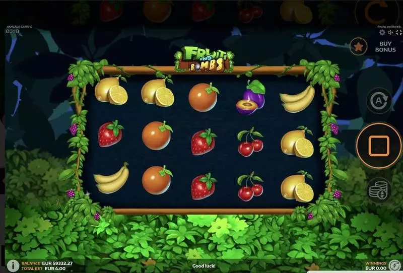 Fruits and Bombs  Real Money Slot made by Mancala Gaming - Main Screen Reels