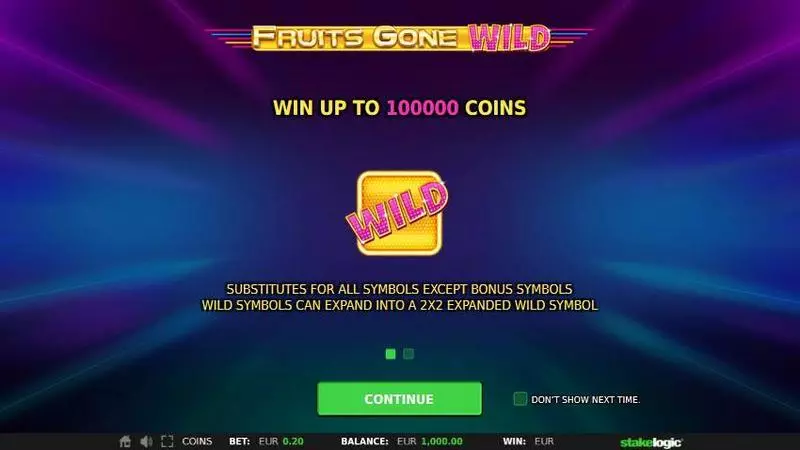 Fruits Gone Wild  Real Money Slot made by StakeLogic - Info and Rules
