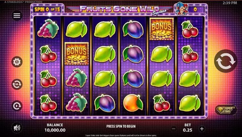 Fruits Gone Wild Supreme  Real Money Slot made by StakeLogic - Main Screen Reels
