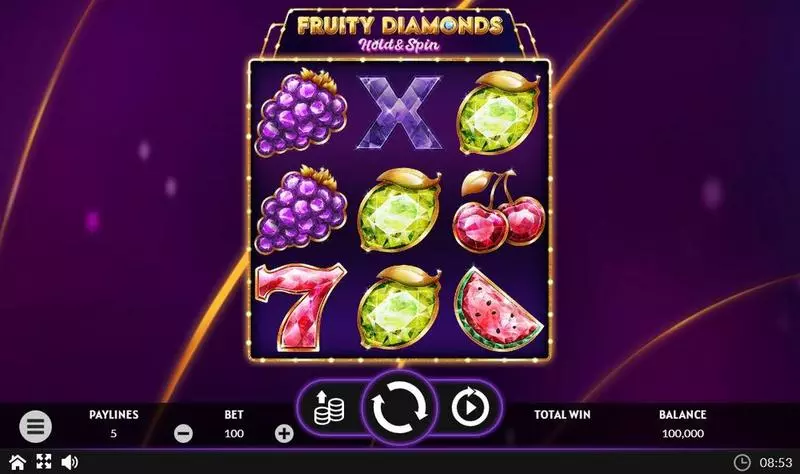 Fruity Diamonds  Real Money Slot made by Apparat Gaming - Main Screen Reels