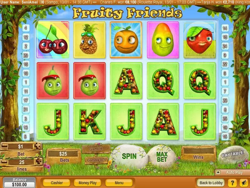 Fruity Friends  Real Money Slot made by NeoGames - Main Screen Reels