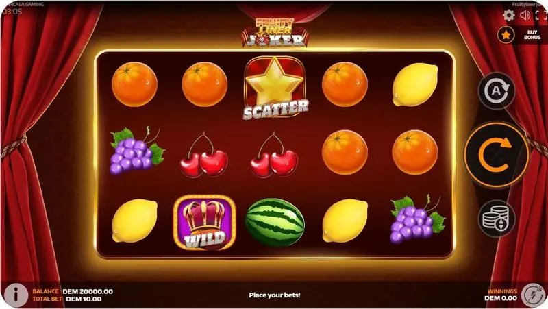Fruityliner Joker  Real Money Slot made by Mancala Gaming - Main Screen Reels