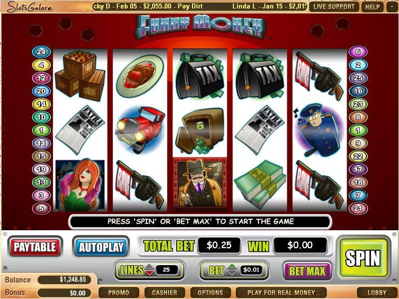 Funny Money  Real Money Slot made by WGS Technology - Main Screen Reels