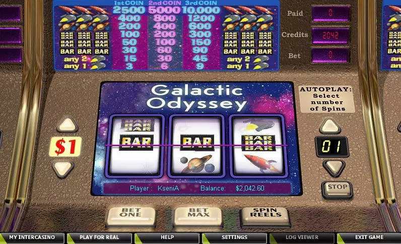 Galactic Odyssey  Real Money Slot made by CryptoLogic - Main Screen Reels
