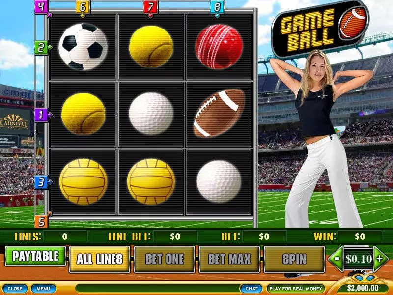Game Ball  Real Money Slot made by PlayTech - Main Screen Reels
