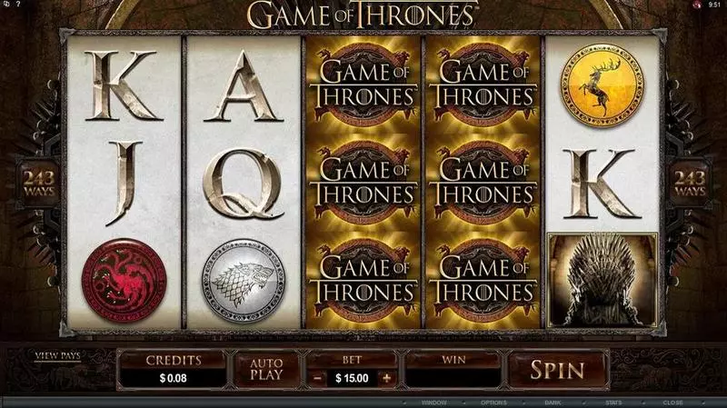 Game of Thrones - 243 Ways  Real Money Slot made by Microgaming - Main Screen Reels