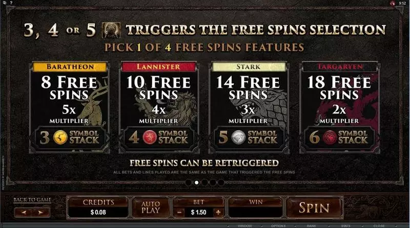 Game of Thrones - 243 Ways  Real Money Slot made by Microgaming - Info and Rules
