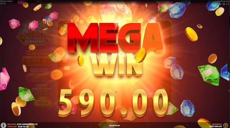 GemBlitz Bonanza  Real Money Slot made by Mancala Gaming - Winning Screenshot