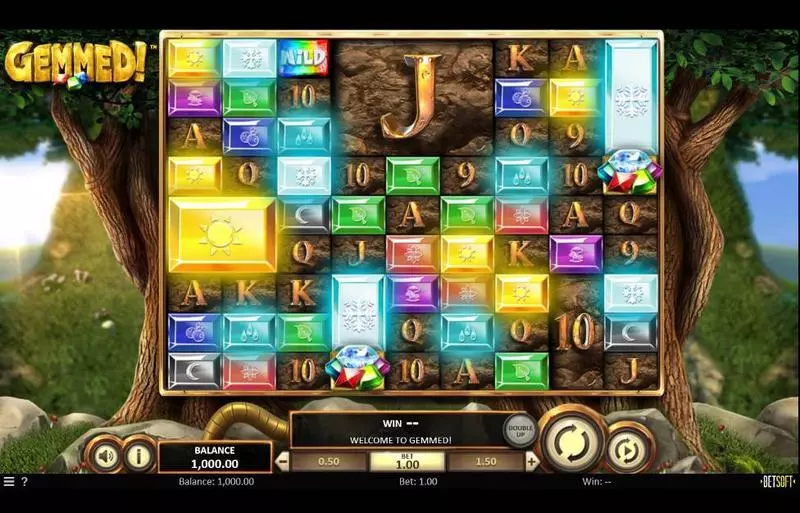 Gemmed!  Real Money Slot made by BetSoft - Main Screen Reels