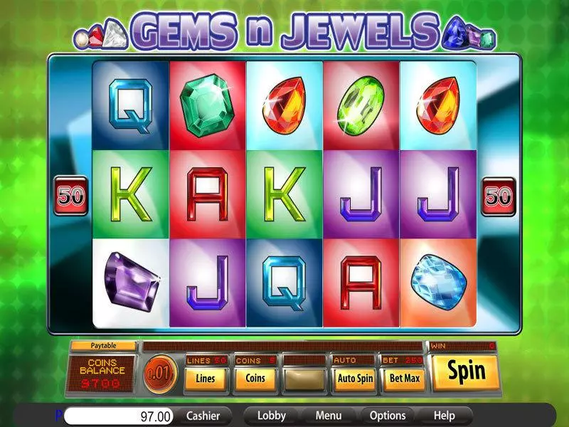 Gems n Jewels  Real Money Slot made by Saucify - Main Screen Reels