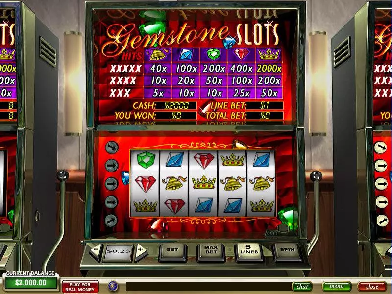 Gemstone  Real Money Slot made by PlayTech - Main Screen Reels