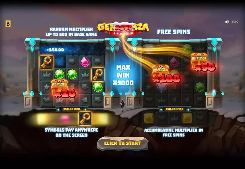 Gemza X-mas  Real Money Slot made by BGaming - Introduction Screen