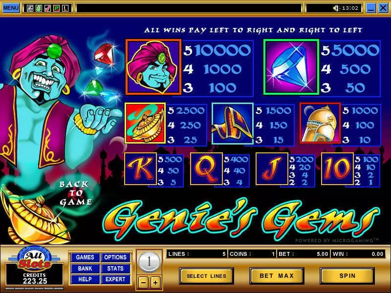 Genie's Gems  Real Money Slot made by Microgaming - Info and Rules