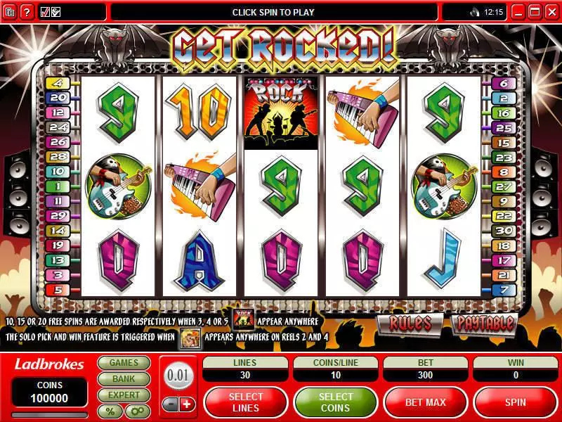 Get Rocked  Real Money Slot made by Microgaming - Main Screen Reels