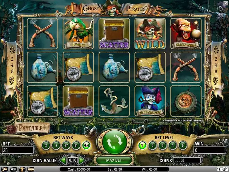 Ghost Pirates  Real Money Slot made by NetEnt - Main Screen Reels