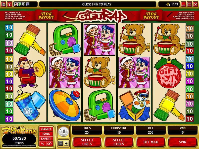 Gift Rap  Real Money Slot made by Microgaming - Main Screen Reels
