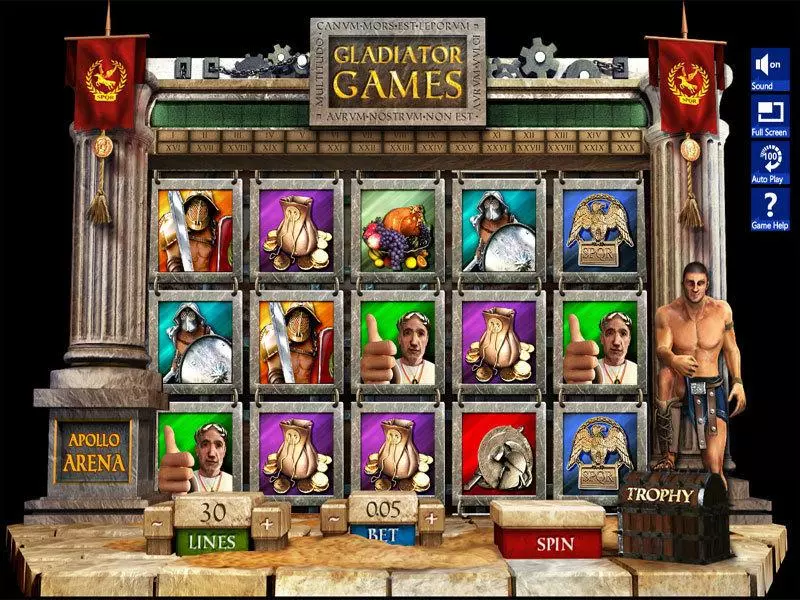 Gladiator Games  Real Money Slot made by Slotland Software - Main Screen Reels