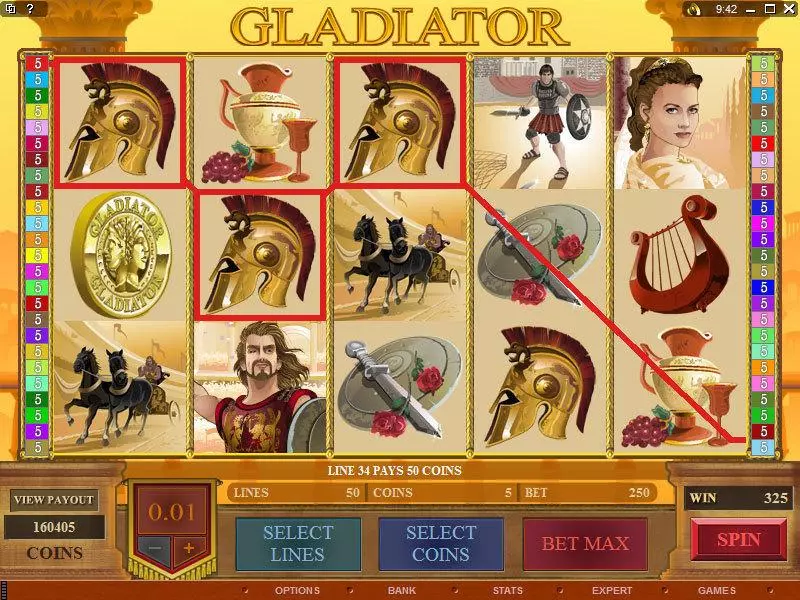 Gladiator  Real Money Slot made by Microgaming - Main Screen Reels
