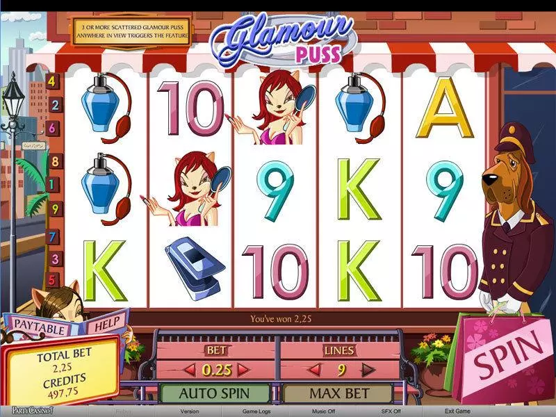Glamour Puss  Real Money Slot made by bwin.party - Main Screen Reels
