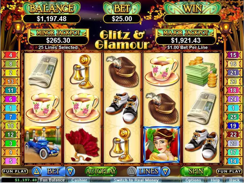 Glitz and Glamour  Real Money Slot made by RTG - Main Screen Reels