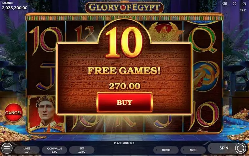 Glory of Egypt  Real Money Slot made by Endorphina - Free Spins Feature