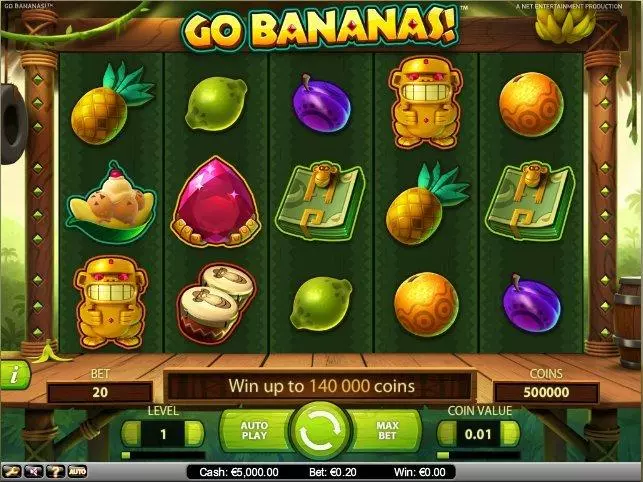 Go Bananas!  Real Money Slot made by NetEnt - Main Screen Reels